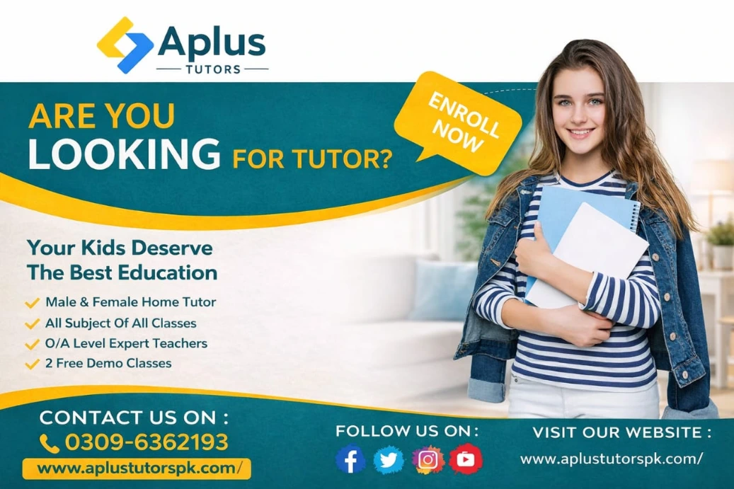 Best male and female tutor in bahria Town Lahore